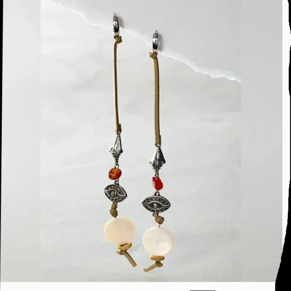 Free People “Treasure Dangles” – Mother of Pearl – Boho Luxe Earrings – Like New